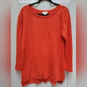 Maeve by Anthropologie Divine Tunic Orange Sweater Size Large